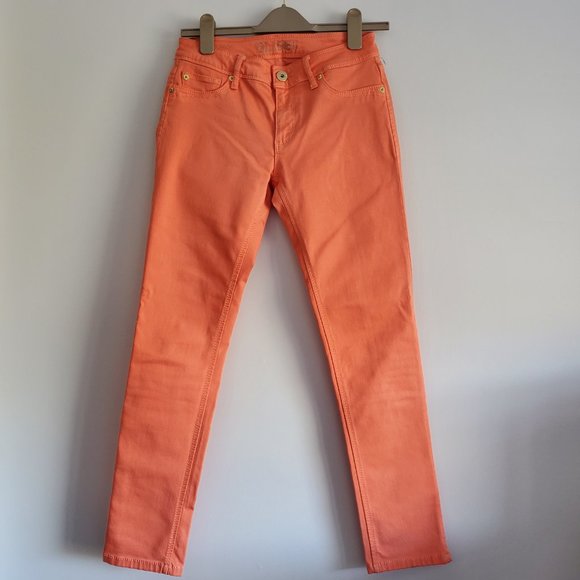 DL1961 ANGEL Women's Mid-rise Ankle Jeans Coral Orange Gold Accents Western Chic - Picture 6 of 13